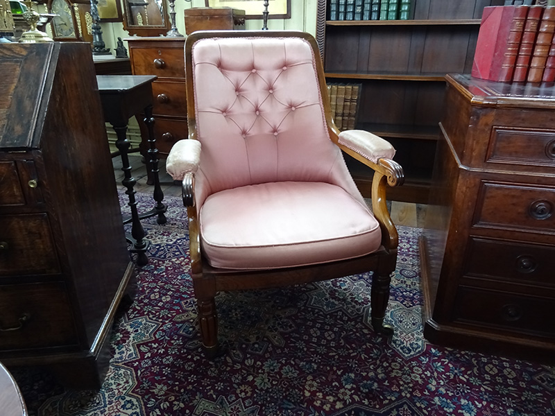 William IV rosewood framed easy chair